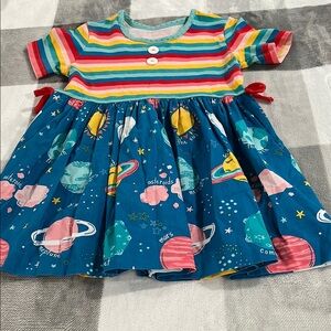 Eleanor Rose Colorful Striped and Space-Themed top